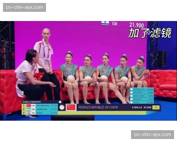 艺术体操队世界杯索非亚站5球项目夺冠后集体庆祝